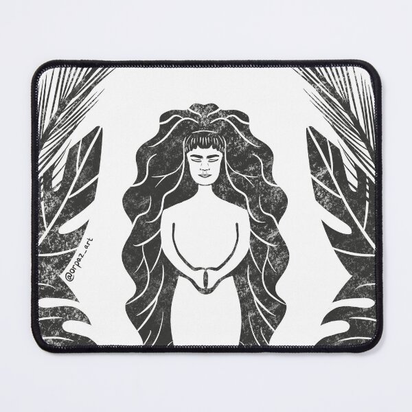Item preview, Buddha Namste Godess Woman in the nature// meditating woman// monstera leaves designed and sold by Orpaz Harush.