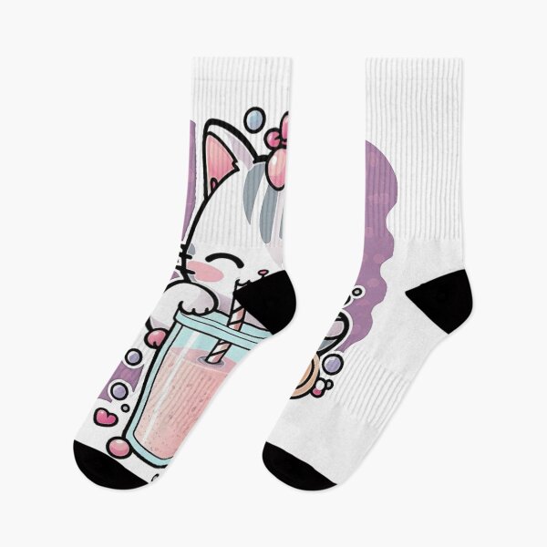 Item preview, Kawaii Cat Drinking Boba Tea Japanese Kitty  designed and sold by RiverstepStudio.