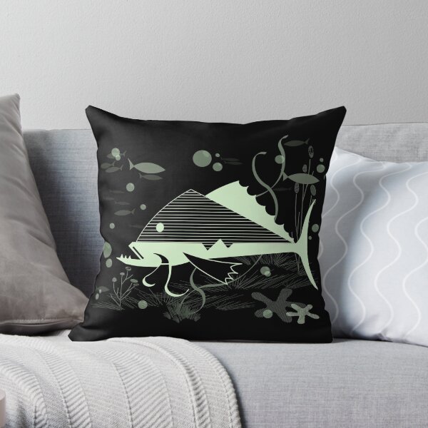 Atomic Fish #1 Throw Pillow