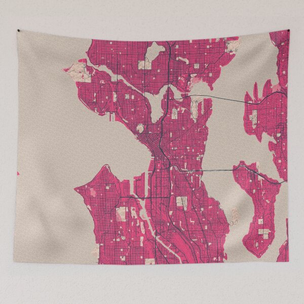 Item preview, Seattle City Map of Washington, USA  - Blossom designed and sold by deMAP.