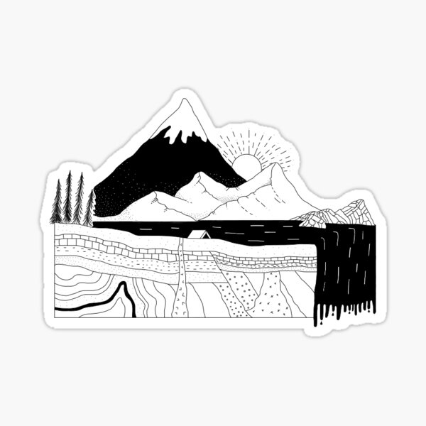 Graphic Geological Cross-Section Sticker