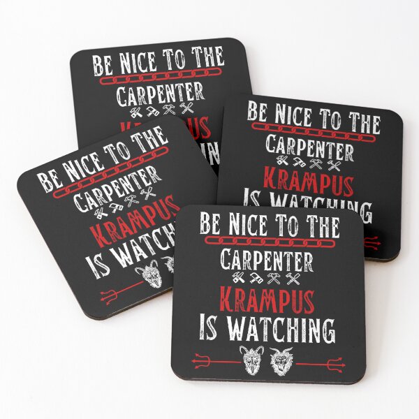 Item preview, Be Nice To The Carpenter Krampus Is Watching, Sarcastic Carpenter Gifts Funny Woodworking Joke Humor Handyman For Carpenters Krampus designed and sold by Diferenty Shop  ⭐⭐⭐⭐⭐.