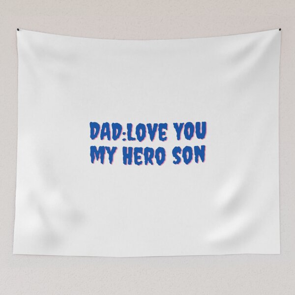 Item preview, Dad : love you my hero son sticker  designed and sold by MichaelGrace.