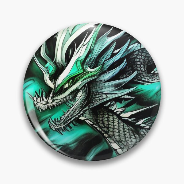 Item preview, Onyx Black and Emerald Green Standard Dragon Design Illustration designed and sold by deniselynnimage.