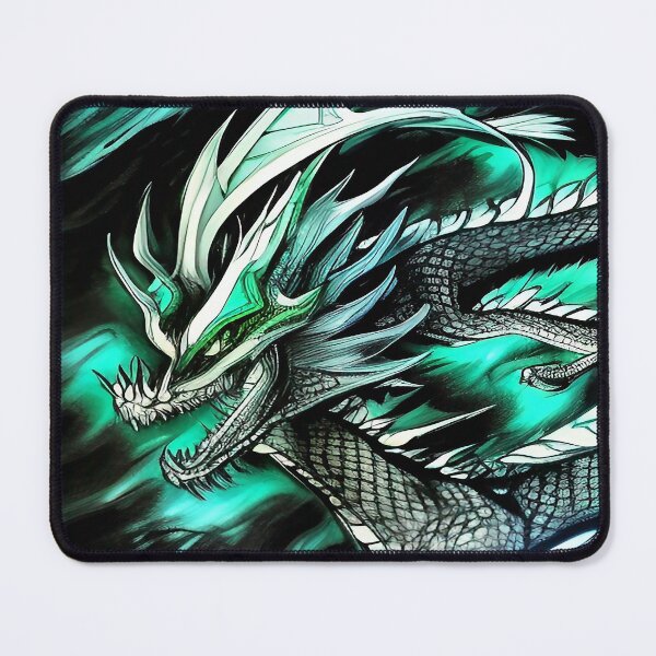 Item preview, Onyx Black and Emerald Green Standard Dragon Design Illustration designed and sold by deniselynnimage.