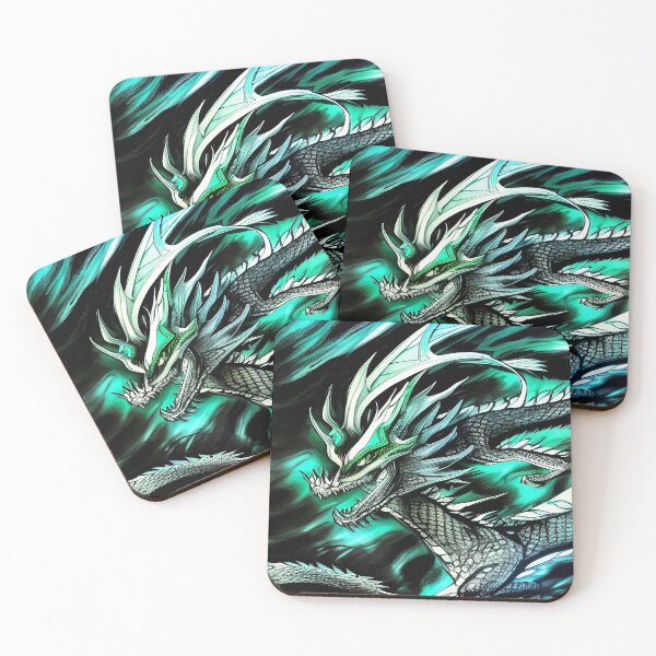 Item preview, Onyx Black and Emerald Green Standard Dragon Design Illustration designed and sold by deniselynnimage.