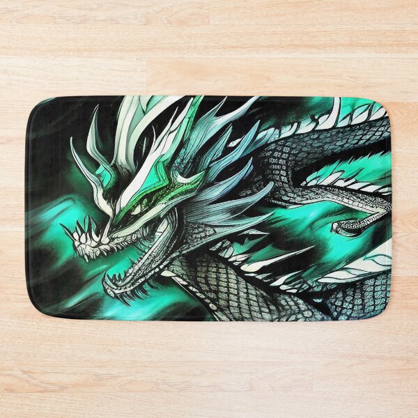 Item preview, Onyx Black and Emerald Green Standard Dragon Design Illustration designed and sold by deniselynnimage.