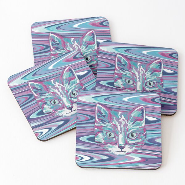 Item preview, Funky cat blue designed and sold by Elmanji.