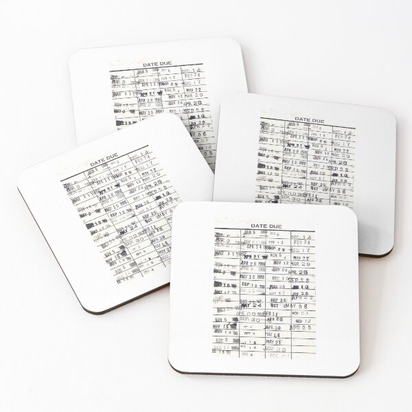 Item preview, Library Card Library Due Date Card Date Due Sticker Coaster designed and sold by weirdcountry.