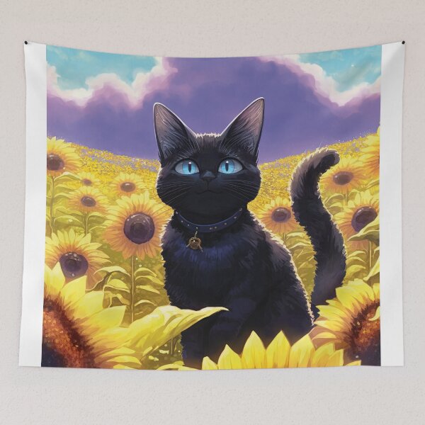 Item preview, Cat in sunflowerfield designed and sold by ai-miilk.