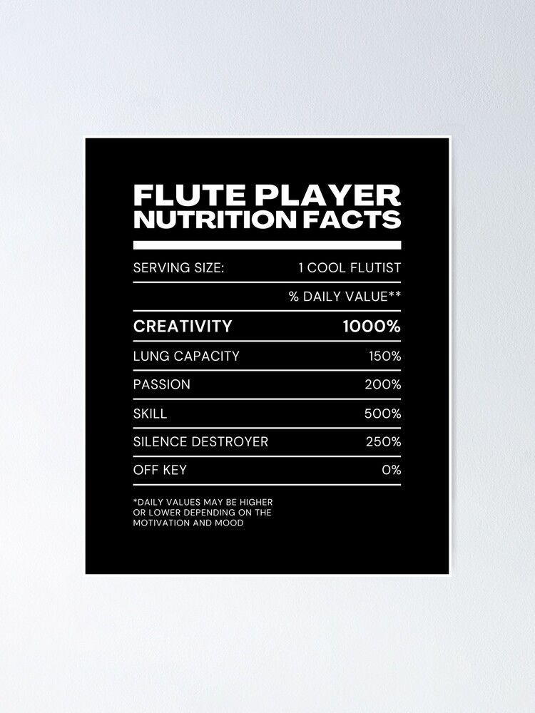 Flute Player Nutrition Facts T Shirt - Gift For Flute Player Flute Player Nutrition Facts T Shirt - Gift For Flute Player