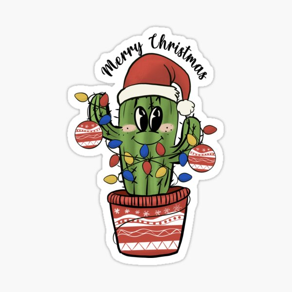 "cute cactus Christmas" Sticker for Sale by Redbubble