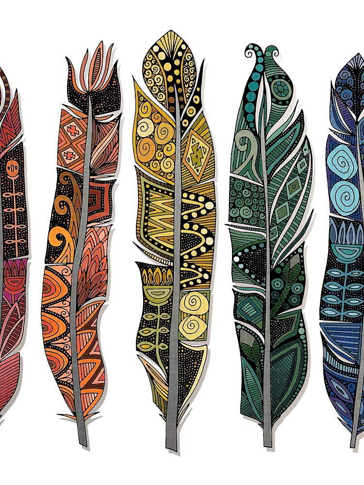 boho rainbow feathers by scrummy