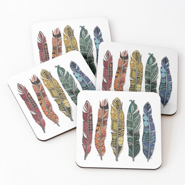 Item preview, boho rainbow feathers designed and sold by scrummy.