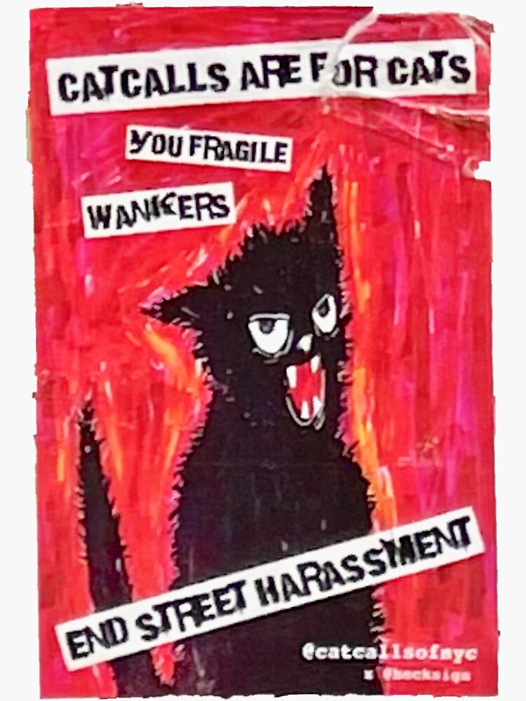 "cat call wanker NYC Sticker" Sticker for Sale by BoweryArt Redbubble