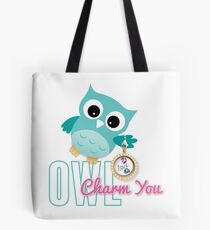 Owl Charm You Teal Owl Tote Bag