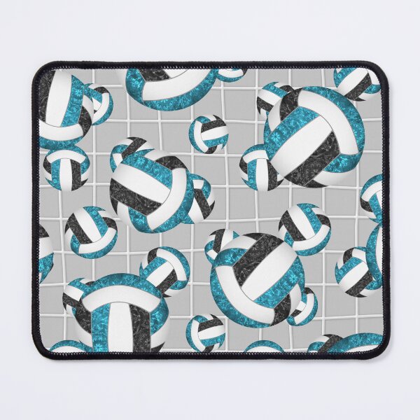 Item preview, girly teal black volleyballs pattern with net detail accent designed and sold by katzdzynes.