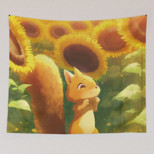Item preview, Squirrel in sunflowerfields designed and sold by ai-miilk.