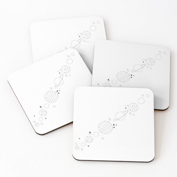 Item preview, Space solar system black and white  designed and sold by kymbohcreates.