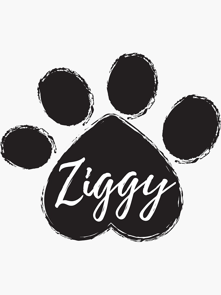 "Ziggy Dog Name In Pet Paw Cute Animal Doggy" Sticker for Sale by