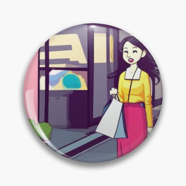 Item preview, Woman Shopping in Tokyo- Cartoon Style designed and sold by DesignerKin.