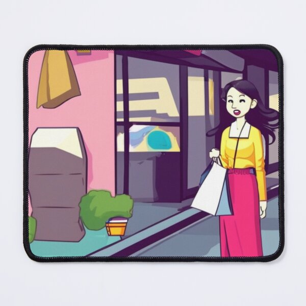 Item preview, Woman Shopping in Tokyo- Cartoon Style designed and sold by DesignerKin.