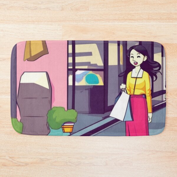 Item preview, Woman Shopping in Tokyo- Cartoon Style designed and sold by DesignerKin.