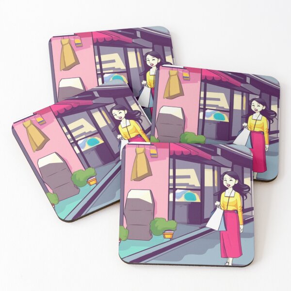 Item preview, Woman Shopping in Tokyo- Cartoon Style designed and sold by DesignerKin.