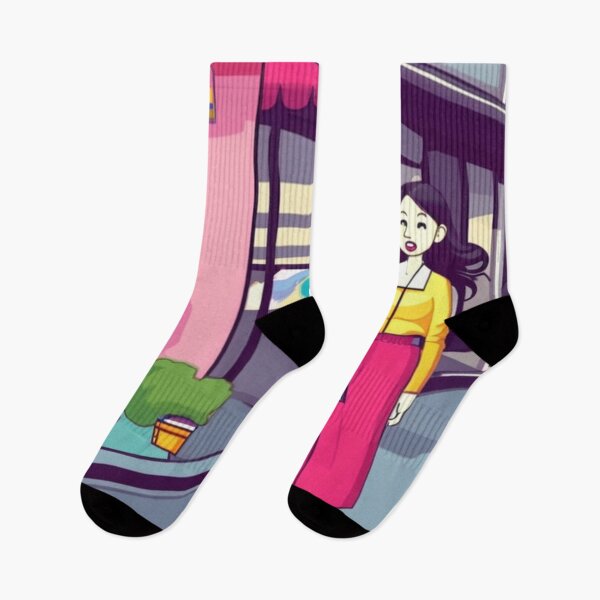 Item preview, Woman Shopping in Tokyo- Cartoon Style designed and sold by DesignerKin.
