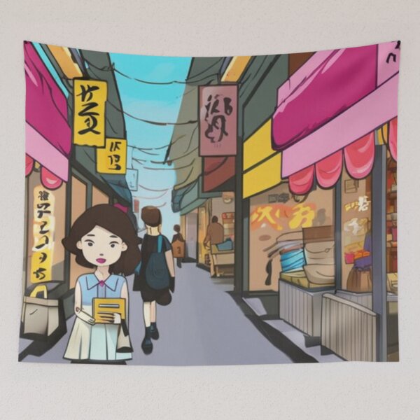 Item preview, Nagoya Street Vendors Japan- Cartoon Style designed and sold by DesignerKin.