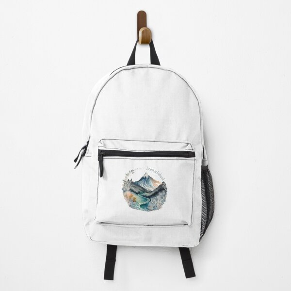 Aperçu de l'œuvre La maison est derrière - Montagne solitaire - Aquarelle - Blanc - Fantaisie créée et vendue par Fenay Designs.