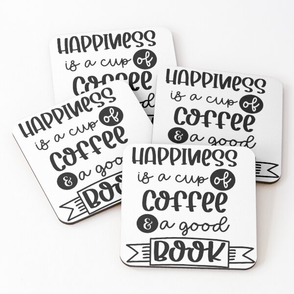 Item preview, Happiness Is a Cup of Coffee and a Good Book I Book Lover Gift Ideas designed and sold by younghopes.