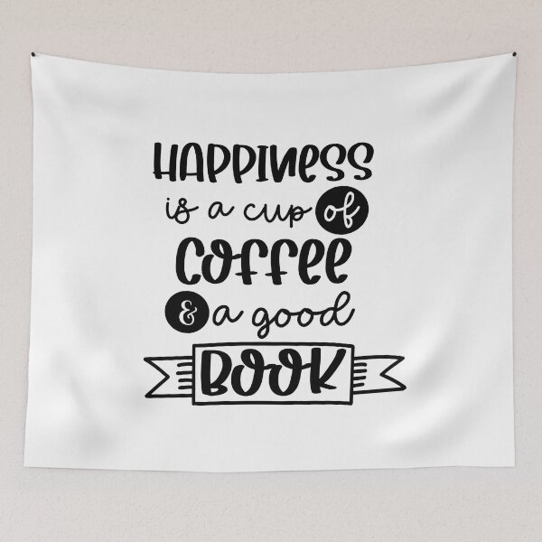 Item preview, Happiness Is a Cup of Coffee and a Good Book I Book Lover Gift Ideas designed and sold by younghopes.