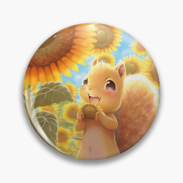 Item preview, Squirrel in sunflowerfields holding flower designed and sold by ai-miilk.