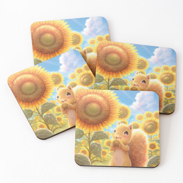 Item preview, Squirrel in sunflowerfields holding flower designed and sold by ai-miilk.