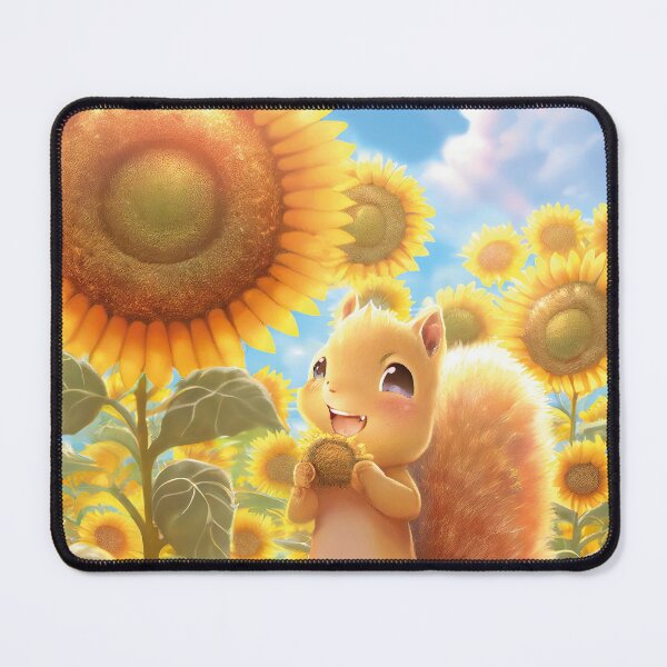 Item preview, Squirrel in sunflowerfields holding flower designed and sold by ai-miilk.