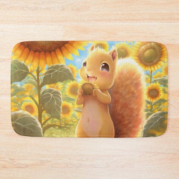 Item preview, Squirrel in sunflowerfields holding flower designed and sold by ai-miilk.