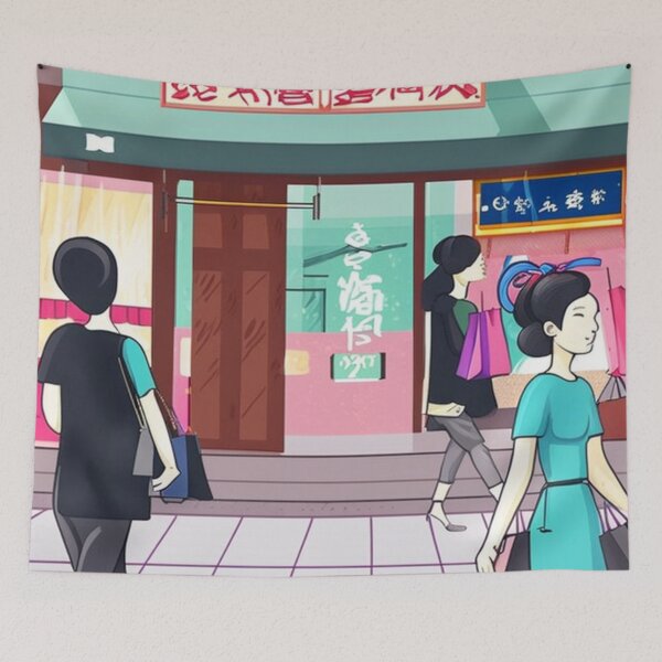 Item preview, Nagoya Street Vendors Japan- Cartoon Style designed and sold by DesignerKin.