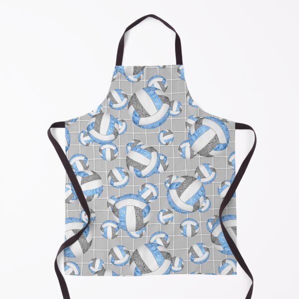 Item preview, girly light blue gray volleyballs pattern with net detail accent designed and sold by katzdzynes.