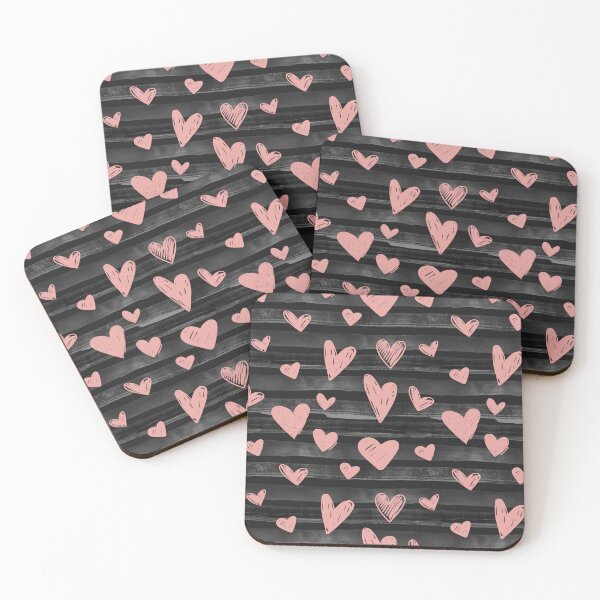 Item preview, Pink Doodle Hearts Textured Pattern designed and sold by HappyLifeCreate.
