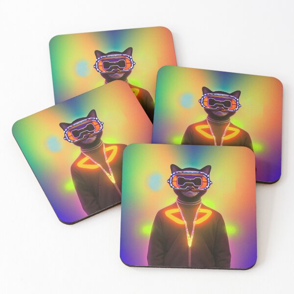 Item preview, exclusive groovy fashionable haute cat with glasses and gold chain designed and sold by ValleyDream.