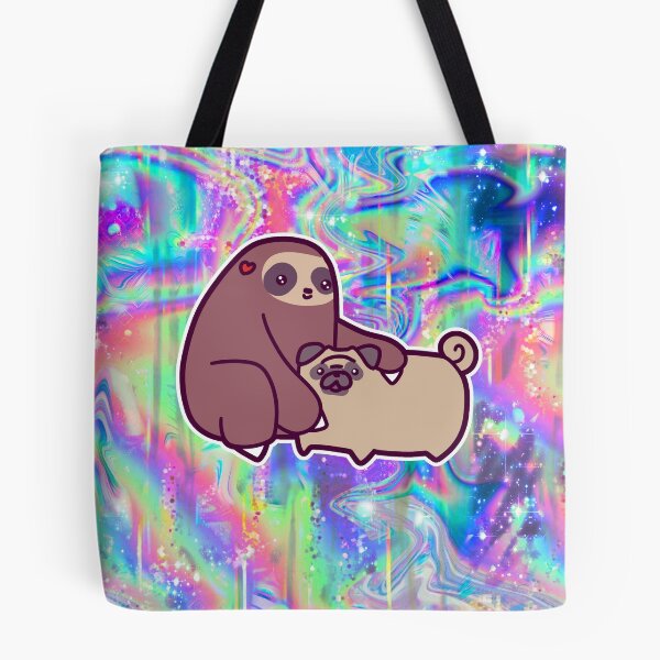 Item preview, Sloth and Pug Rainbow Holographic  designed and sold by SaradaBoru.