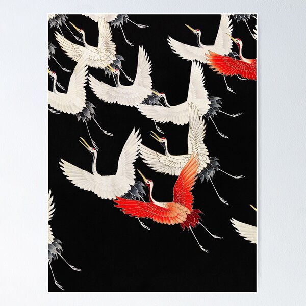 Item preview, Furisode with a Myriad of Flying Cranes (1910–1920)  designed and sold by Doide.