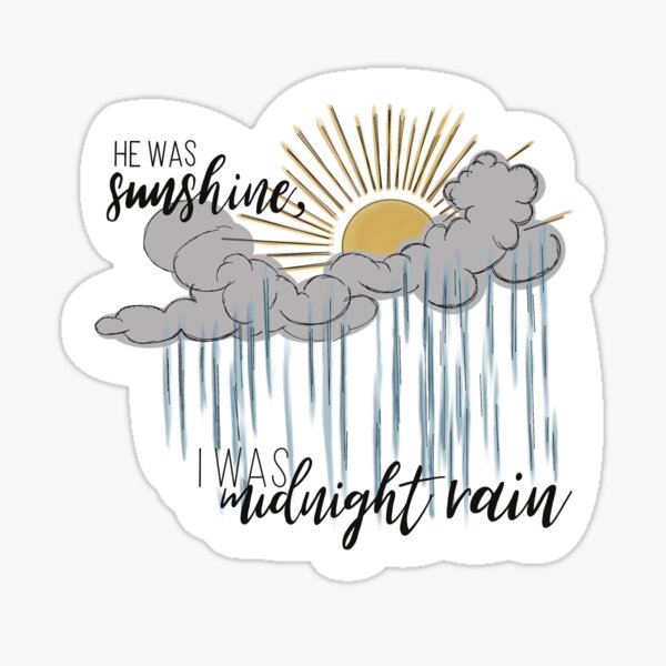 Midnight rain sunshine  Sticker for Sale by kymbohcreates