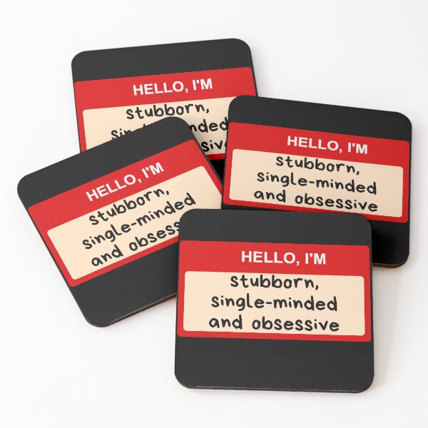 Item preview, Stubborn single minded and obsessive | Wednesday Addams Name Tag designed and sold by BloompodDesigns.