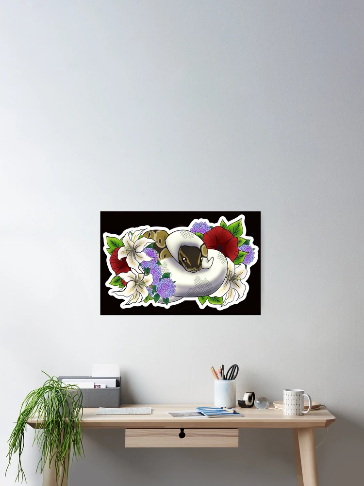 Thumbnail 2 of 3, Poster, Ball Python Normal Pied designed and sold by Kirin-Riki.