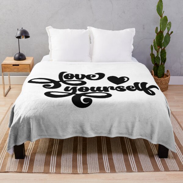 Item preview, Love Yourself Positive Self Affirmation Quote Black Script Typography designed and sold by Cawaiico.
