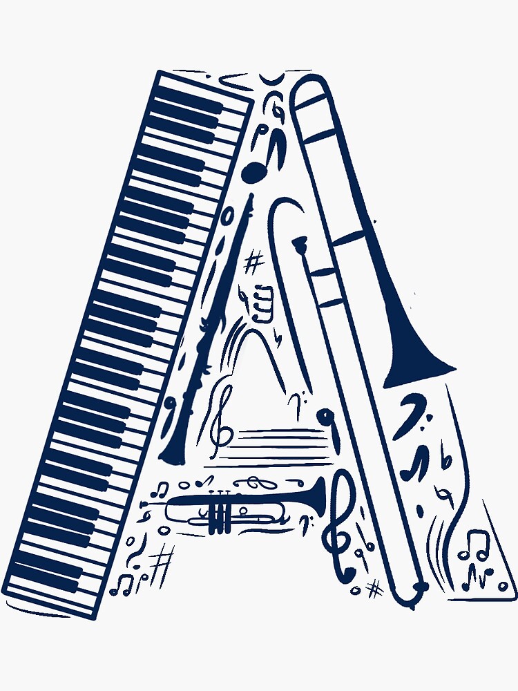 "Musical Instrument Letter A" Sticker for Sale by 2020isoniq Redbubble