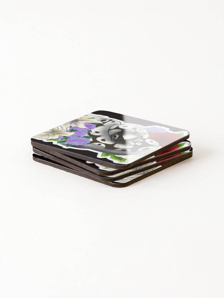 Thumbnail 4 of 5, Coasters (Set of 4), Ball Python Axanthic designed and sold by Kirin-Riki.