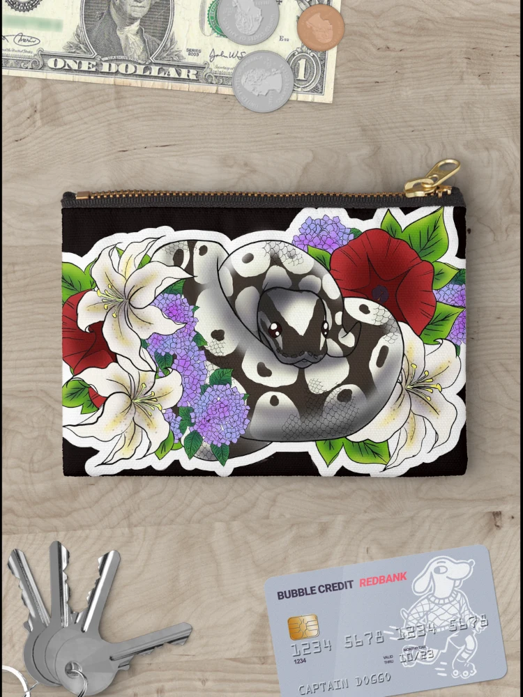 Thumbnail 3 of 4, Zipper Pouch, Ball Python Axanthic designed and sold by Kirin-Riki.